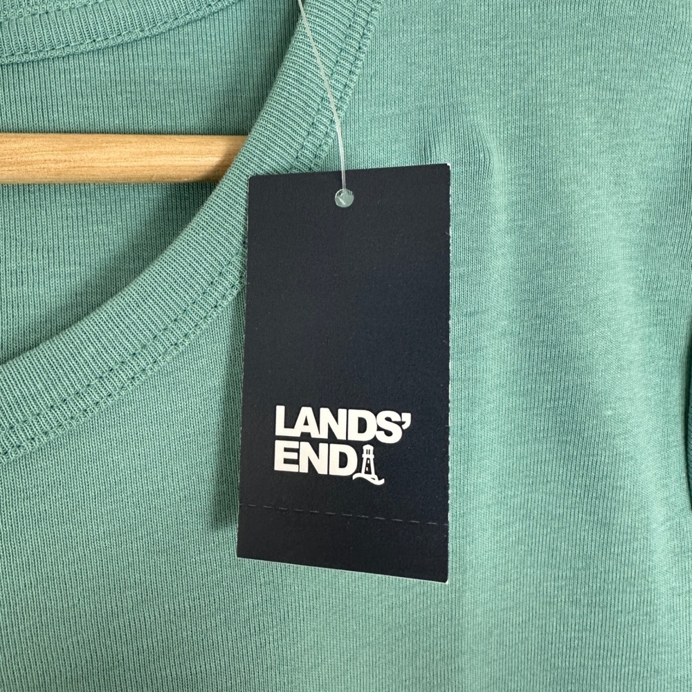 Lands' End Women's 1X T-Shirt Teal Short Sleeve Cotton Crew Neck NEW - Picture 5 of 9